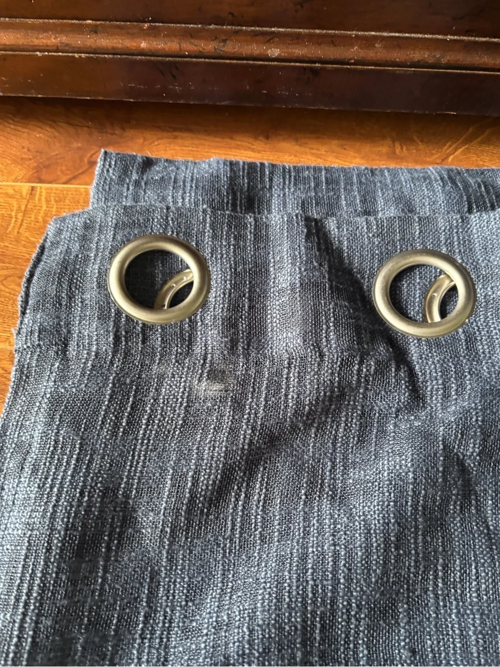 Navy Textured Grommet Curtain Panel